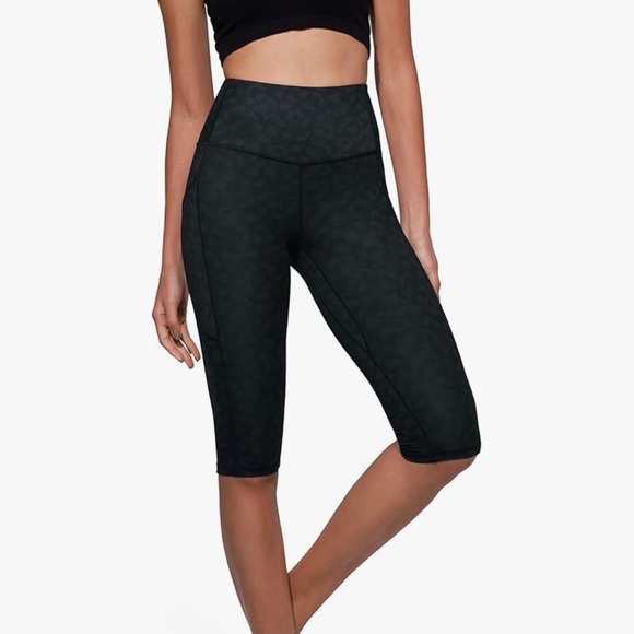 Ododos Pants - High waisted yoga pants tummy control black leopard print 2XL